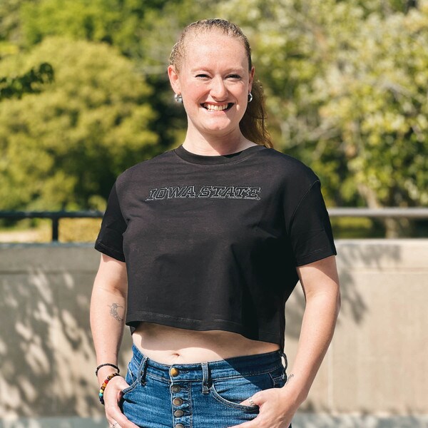 Pro Standard Women's I-State Black Boxy Short Sleeve T-Shirt